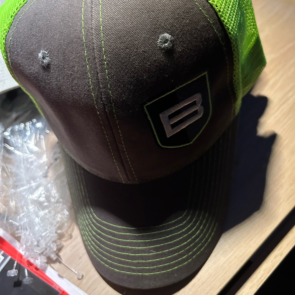 Neon lime green gray baseball hat B